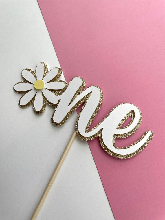 One Small Cake Topper Flower Cake Topper Daisy Cake Topper Etsy