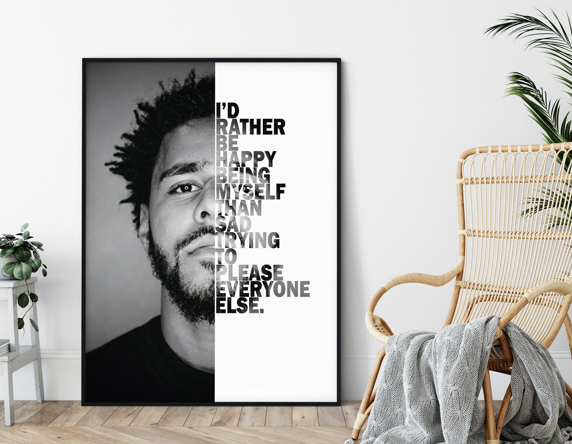 J Cole Art Poster Canvas Print Home Decor Wall Art Etsy