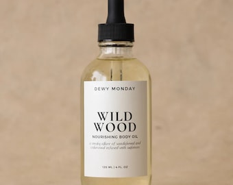 Sandalwood Jojoba Body Oil: Organic Vegan Woodsy Skincare