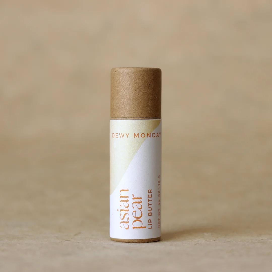 Asian Pear Natural Lip Butter Zero Waste Moisturizing Balm Compostable