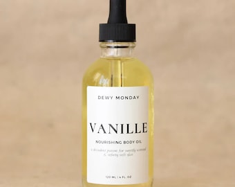 Vanille Body Oil - Vanilla Body Oil Sweet Scented Vanilla | All Natural Vanilla Scented Nourishing Skincare | Vegan Skincare