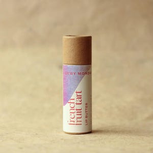 Manteca de labios natural French Fruit Tart Bálsamo labial humectante de cero residuos Compostable