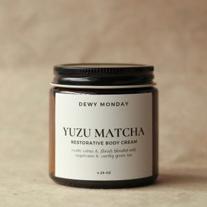Yuzu Matcha Body Cream Moisturizer | Asian Inspired | Handmade Skincare | Self Care Spa Gifts | Unique Gifts For Her