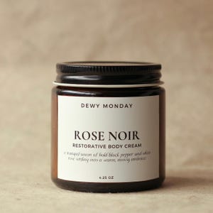 Rose Noir Body Cream | Luxurious Body Butter| Musky Rose Scented Plant-Based Moisturizer | Scented | Handmade Skincare