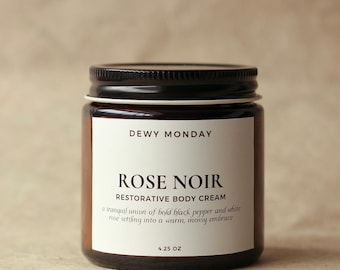 Rose Noir Body Cream: Musky Rose Scented, Plant-Based Moisturizer