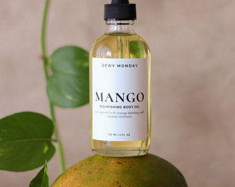 Mango Body Oil After Shower Bath Oil - All Natural Moisturizer - Massage Oil - Summer Scented Tropical - Nourishing Skincare - Plant-Based