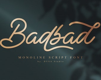 Badbad - Elegant Luxury Font, Wedding Font, Logo Font, Modern Font, Boho Font, Branding Font, Signature Font, Script Font, Monoline Font