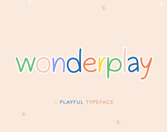 Wonderplay Font, Cute Fonts, Comic Fonts, Cartoon Fonts, Kids Fonts, Procreate Fonts, Fonts for SVGs, Craft Fonts, Cricut Fonts, Fun Fonts