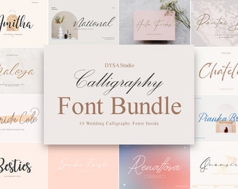 Calligraphy Font Bundle, Signature font, Script Font, Wedding Font Bundle, Cricut Font, Canva Fonts, Procreate Font, Handwritten Font Bundle