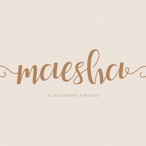 Maesha - Kalligraphie Schriftart, moderne Kalligraphie, Herz Schriftarten, Einladung Schriftart, Skript Schriftart, digitaler Download, Cricut Schriftart, Boho Schriftart