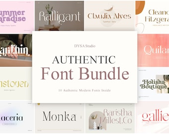 Authentic Font Bundle - Cricut Fonts, Procreate Fonts, Canva Fonts, Branding Font, Handwritten Fonts, Farmhouse Fonts, Fonts for Crafting