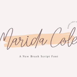 Marida Cole - Brush Font, Wedding Font, Logo Font, Modern Font, Boho Font, Branding Font, Signature Font, Script Font, Cricut