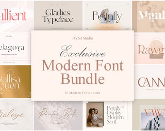 Exclusive modern font bundle - serif font, branding font, font for craftings, logo fonts, digital fonts, elegant fonts, sans serif fonts,