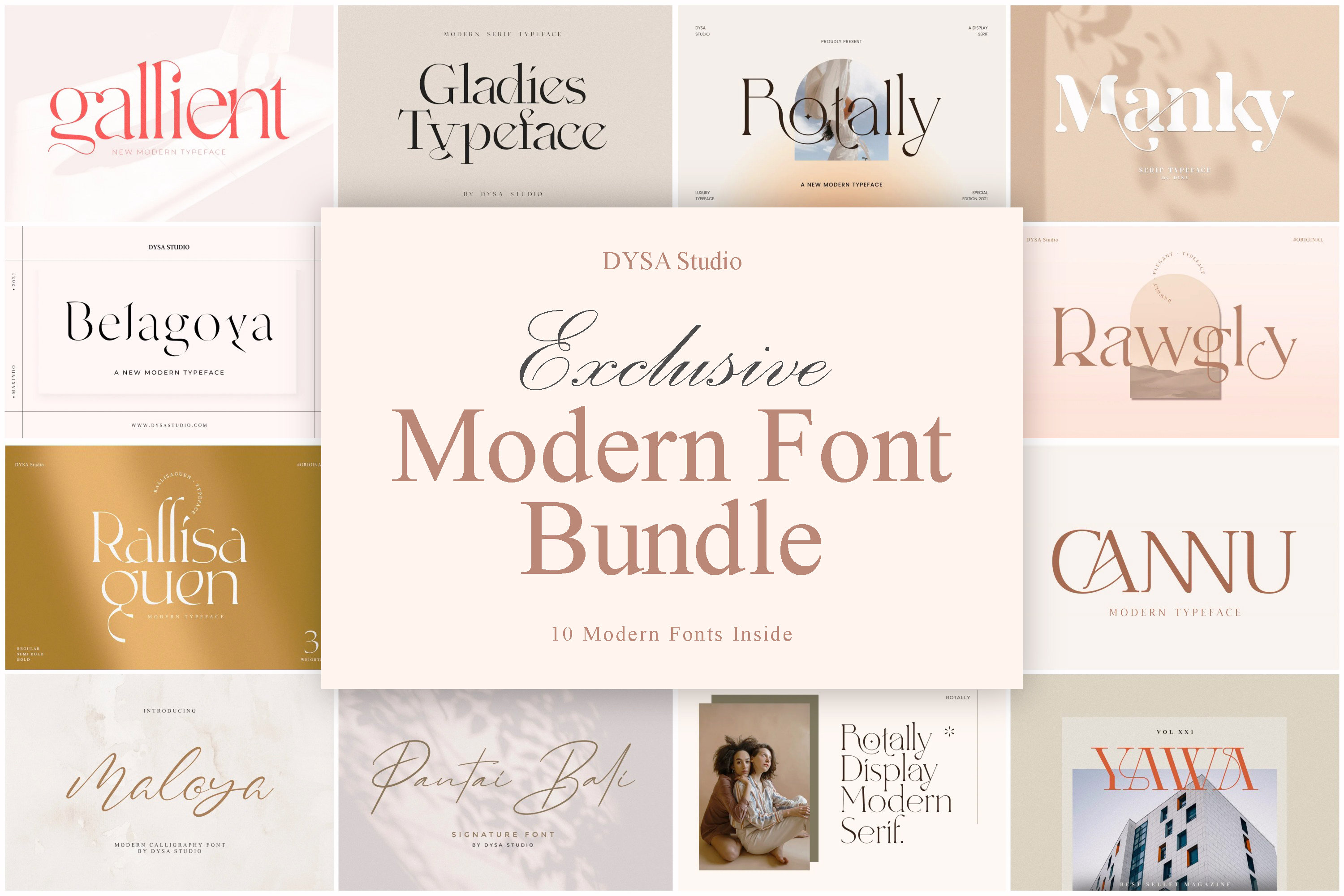 Exclusive Modern Font Bundle Serif Font, Branding Font, Font for ...