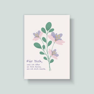 Postkarte | Für Dich, weil ich öfter an Dich denke, als ich mich melde | Recyclingpapier mit Ökofarbe bedruckt