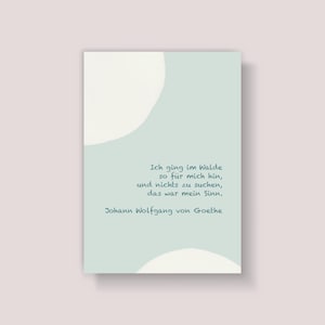 Postkarte | Zitat Goethe "Im Walde" | Recyclingpapier mit Ökofarbe bedruckt