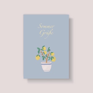 Postkarte | Sommer Grüße Zitronen | Recyclingpapier & Ökodruck