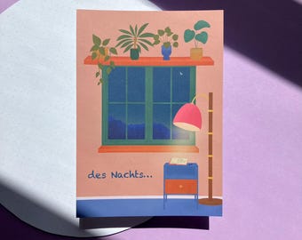Ansichtkaart | 's Nachts... | Gerecycled papier & milieuvriendelijk drukwerk
