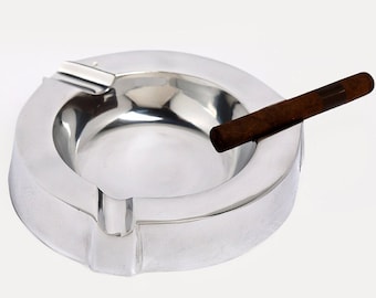 Cigar Ashtray Twirl Design Constructed with Premium Aluminum | Holds 3 Cigars for Patio, Backyard and  Indoor use
