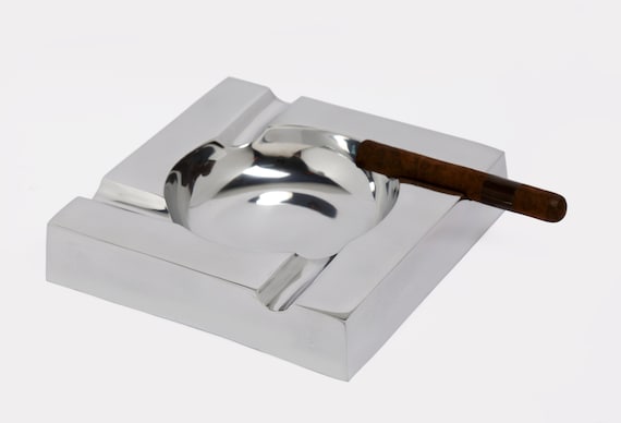 Zigarren Aschenbecher Aluminium Metall Quadratisches Design Weiche