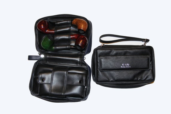 Tobacco Pipe Case | Bag | Holder for 4 Pipes & Storing Other Accessories +  1 Additional Big Tobacco Pouch Inside