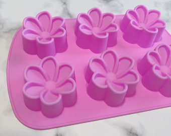 2.5"x2.5"x1" /6 Cavities Flower Silicone Mold/ Flower Silicone Soap Mold/ Flower Soap Mold/ Flower Mold/ Flower Candle Mold/Rose Mold