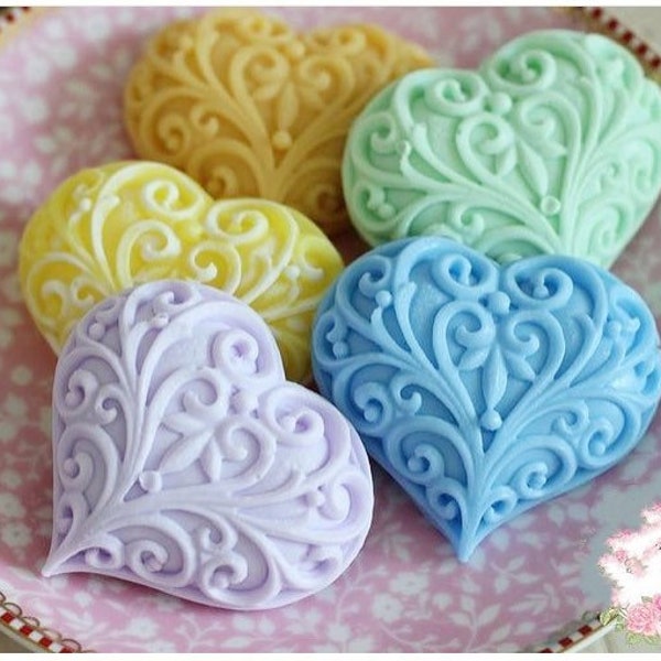 2.2"x2.6"x1" /1 Cavity Geometric Heart Silicone Mold/ Heart Silicone Soap Mold/ Heart Soap Mold/ Heart Mold/ Heart Candle Mold