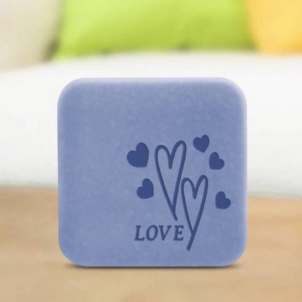 S001/ Hearts with Text "Love" / Soap Stamp/ Handmade Cookie Stamp/ Resin Stamp