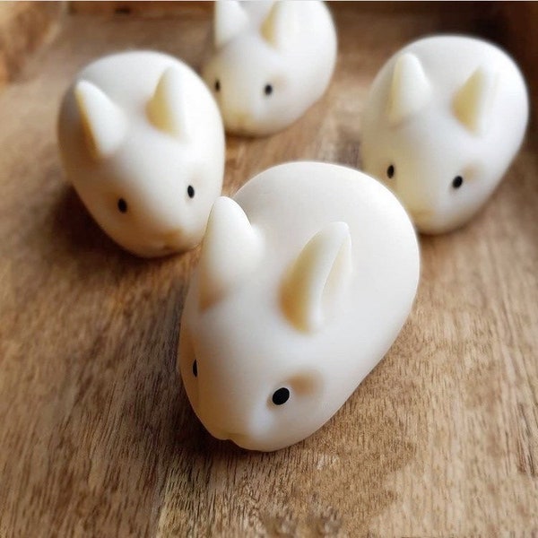 2.25"x3"x1.7" /6 Cavities rabbit Silicone Mold/ rabbits Silicone Soap Mold/ Bunny Mold/ Rabbit Candle Mold/Pet Mold/ Animals Mold