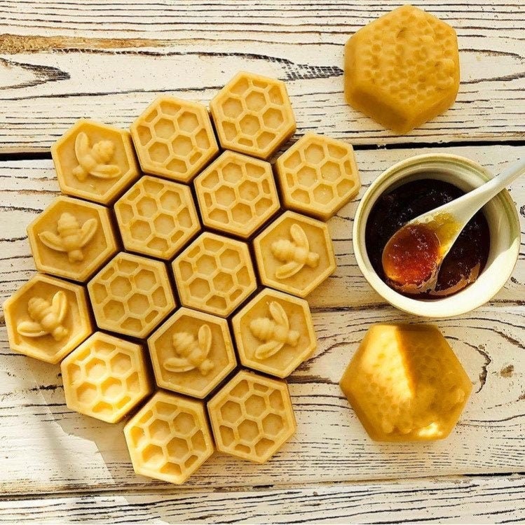 MoldFun Large Bee Honeycomb Mold, Beehive Silicone Mould for Soap