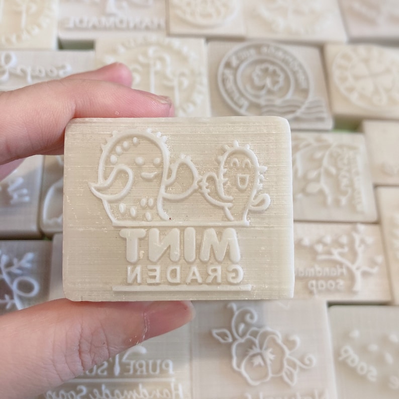 S012 Cactus with Text Mint Garden Soap Stamp Handmade Cookie Stamp Resin Stamp