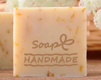 S009/ Texte « Savon » & « HANDMADE » /Soap Stamp/ Handmade Cookie Stamp/ Resin Stamp