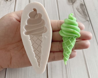 Typ C / 3,1 "x 1,25 " x 1 " / 1 Hohlraum Eis Kegel Silikonform/Ice Cream Scoop Silikon Seife Form / Eis Seife Form / Eis Harz Form /