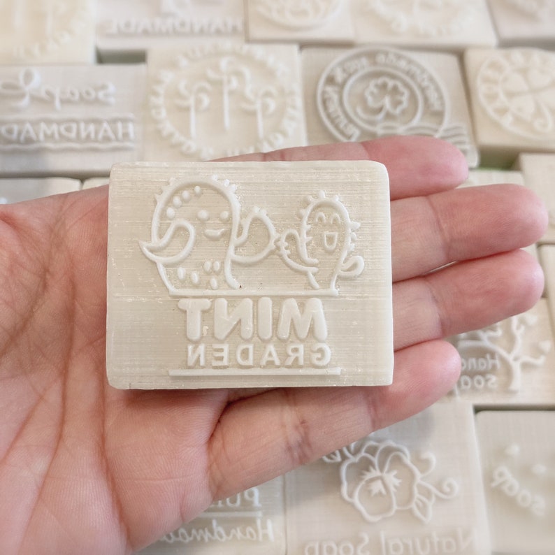 S012 Cactus with Text Mint Garden Soap Stamp Handmade Cookie Stamp Resin Stamp