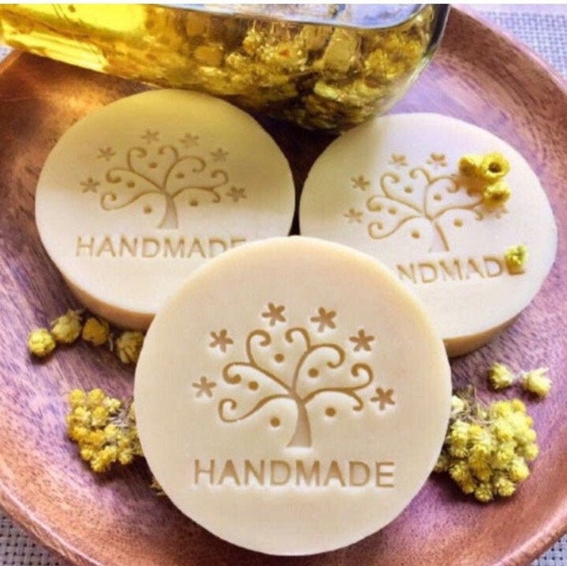S003 Stars Tree with Text Handmade Soap Stamp Handmade Cookie Stamp Resin Stamp