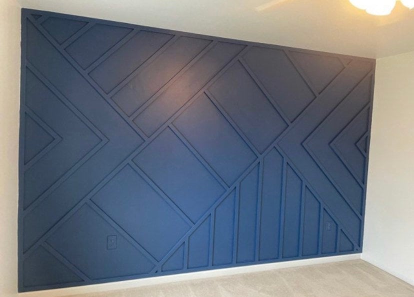 DIY Geometric Wood Accent Wall Design and Installation Etsy Canada