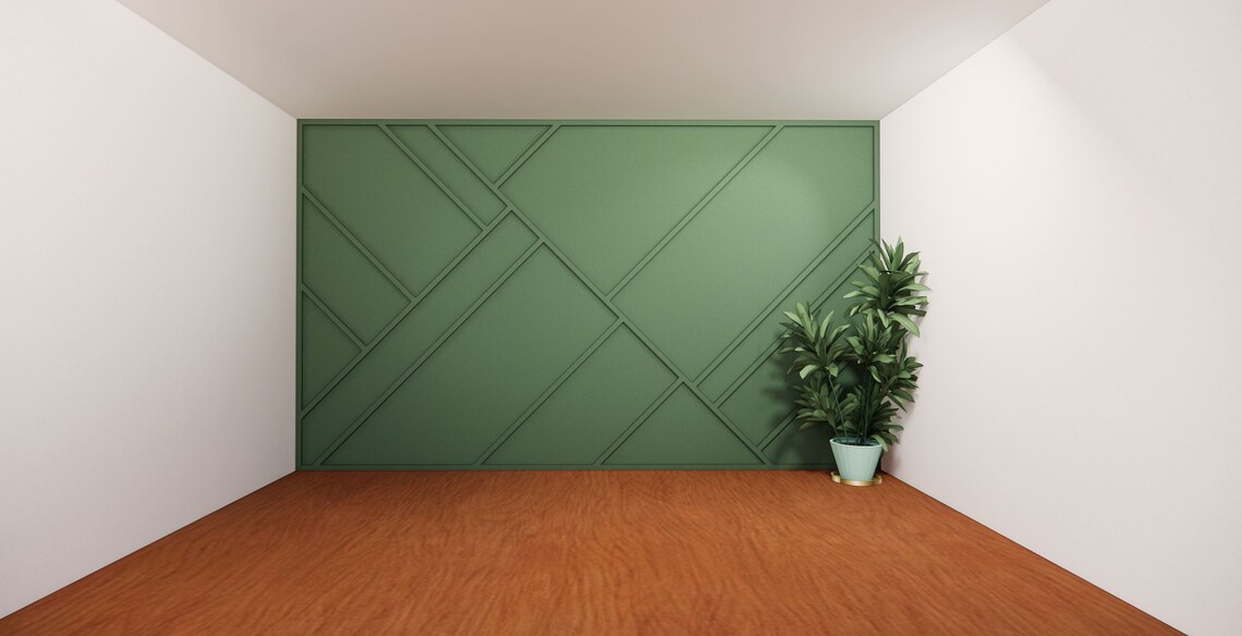 DIY Geometric Accent Feature Wall Plans Design and Etsy