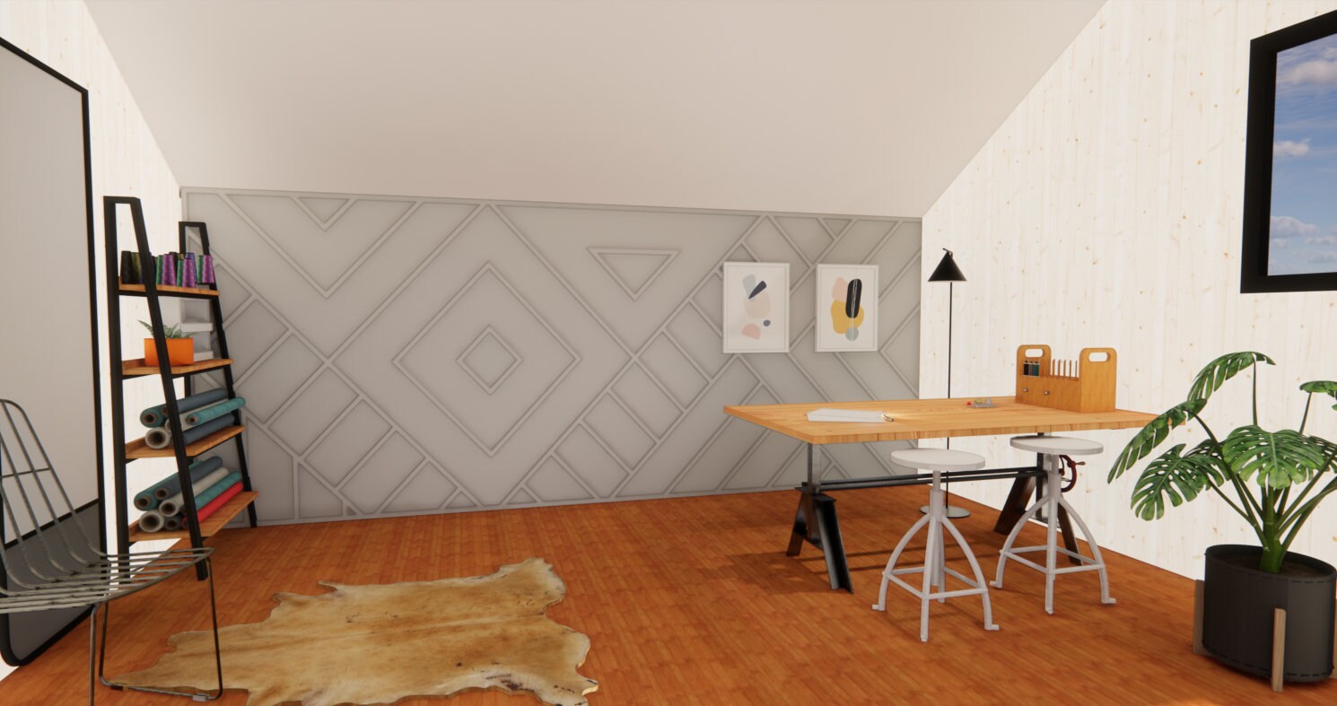 Custom Geometric Wood Accent Wall Plans Design and Etsy