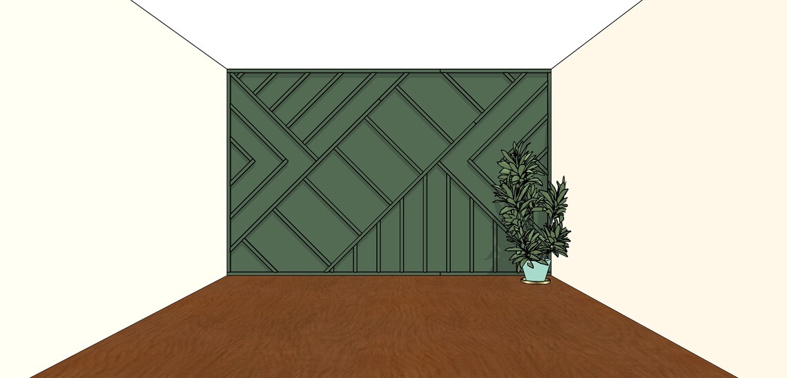 DIY Geometric Wood Accent Wall Design and Installation Etsy Canada