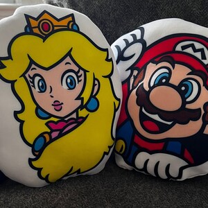 Mario and Princess Peach Plush Pillows - Etsy