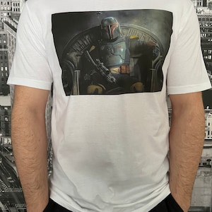 Boba Fett Sitting On His Throne - Unisex White Shirt