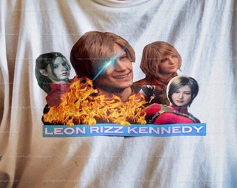 Leon Rizz Kennedy T | Leon Kennedy Shirt | Resident Evil 4 | RE4 Remake Graphic T | Raccon City Meme Graphic | Resident Evil 4 |