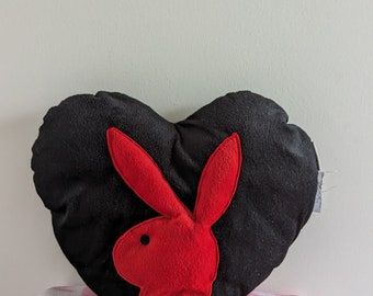 Playboy Black Red Original Heart Shaped Pillow