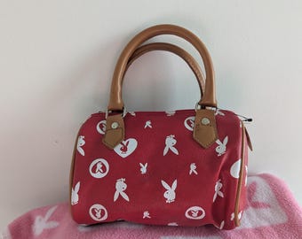 Playboy Original Red White Handbag Purse Bag Monogram UK