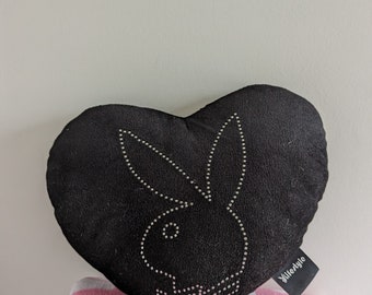 Playboy Black Original Heart Shaped Pillow