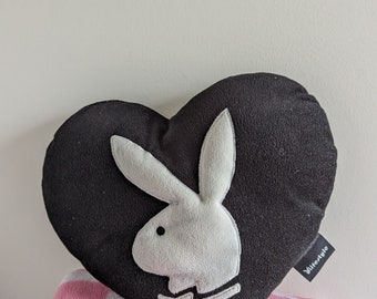 Playboy Black Original Heart Shaped Pillow