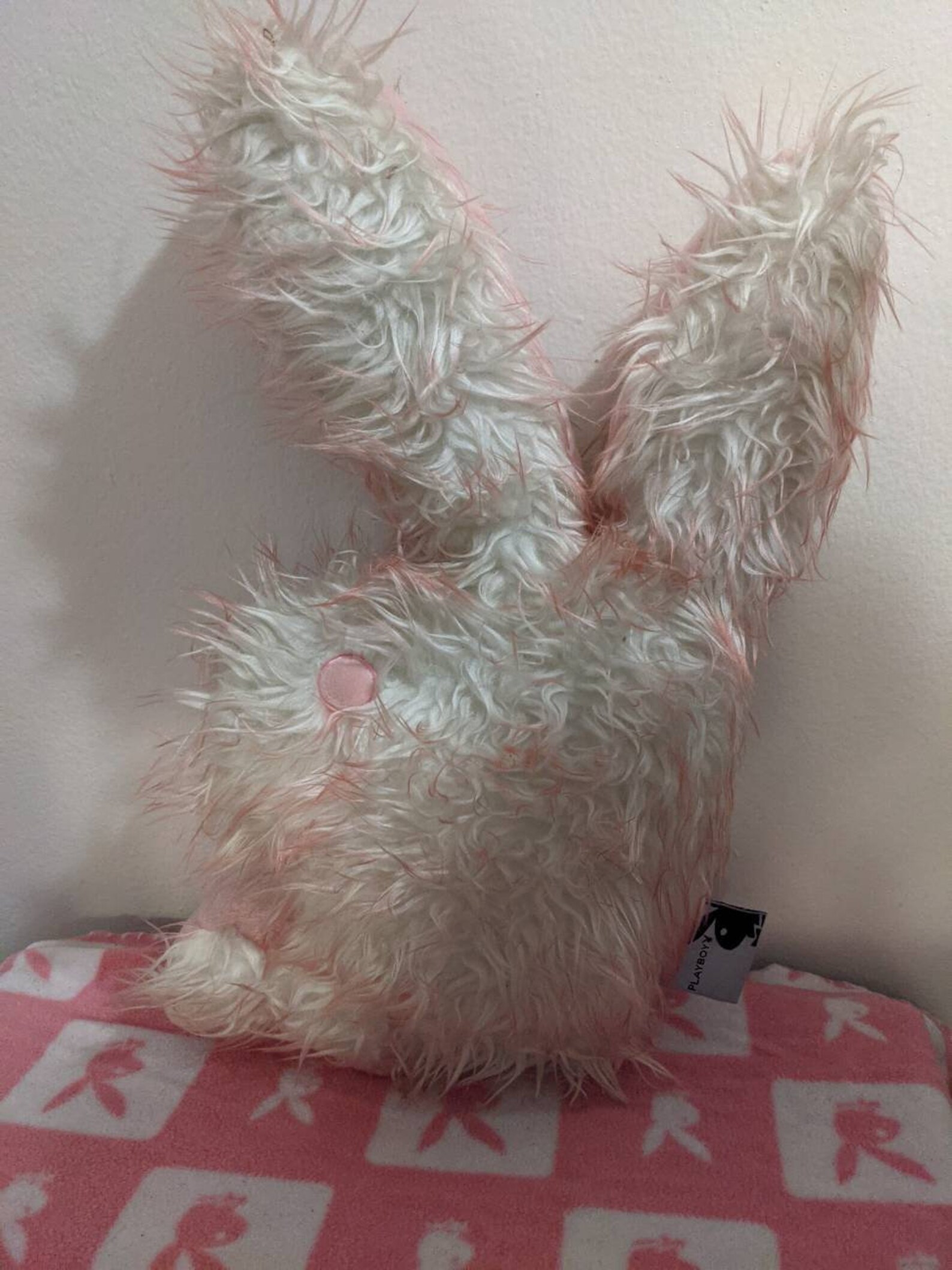 Playboy Original Bunny Shaped Pillow with Fluffy light pink | Etsy