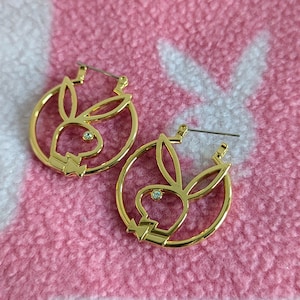 PLAY BOY ピアス ゴールド。 Gold Playboy Earrings - Etsy