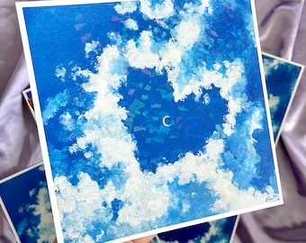 Heart Cloud Holographic Print: Limited Edition Celestial Art