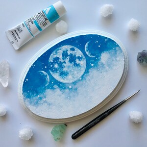 Celestial Moon Phases Gouache Painting // Cosmic Creations // Dreamy Moons // Celestial Decor // Dreamy Painting // Moon Phases Wall Art